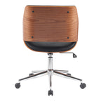 Καρέκλα γραφείου Setulo μαύρο pu-βάση χρωμίου 53x61x79-89εκ
