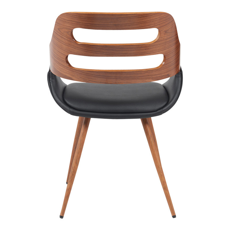 Πολυθρόνα Fern PU μαύρο-ξύλο καρυδί απόχρωση 52x59x80εκ