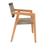 Πολυθρόνα Salama σκελετός teak ξύλο σε φυσική απόχρωση και κρεμ-μαύρο pe σχοινί 57x60x85εκ