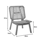 Πολυθρόνα Viborg φυσικό teak ξύλο-φυσικό rattan 60x75x87εκ
