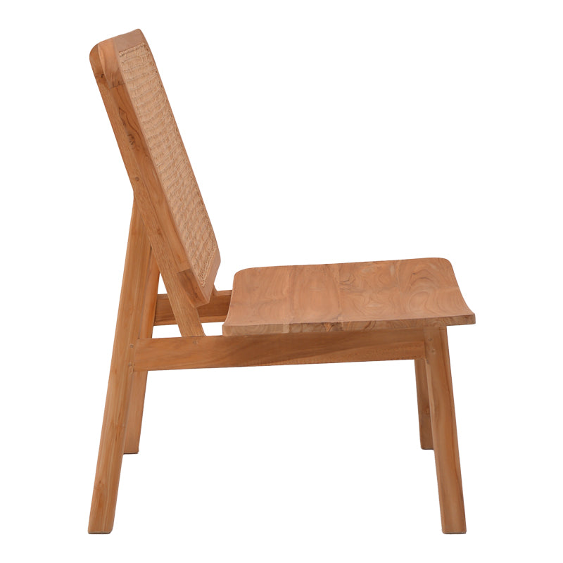Πολυθρόνα Viborg φυσικό teak ξύλο-φυσικό rattan 60x75x87εκ