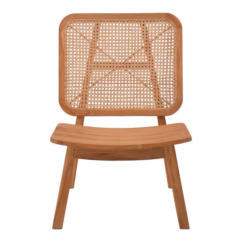 Πολυθρόνα Viborg φυσικό teak ξύλο-φυσικό rattan 60x75x87εκ
