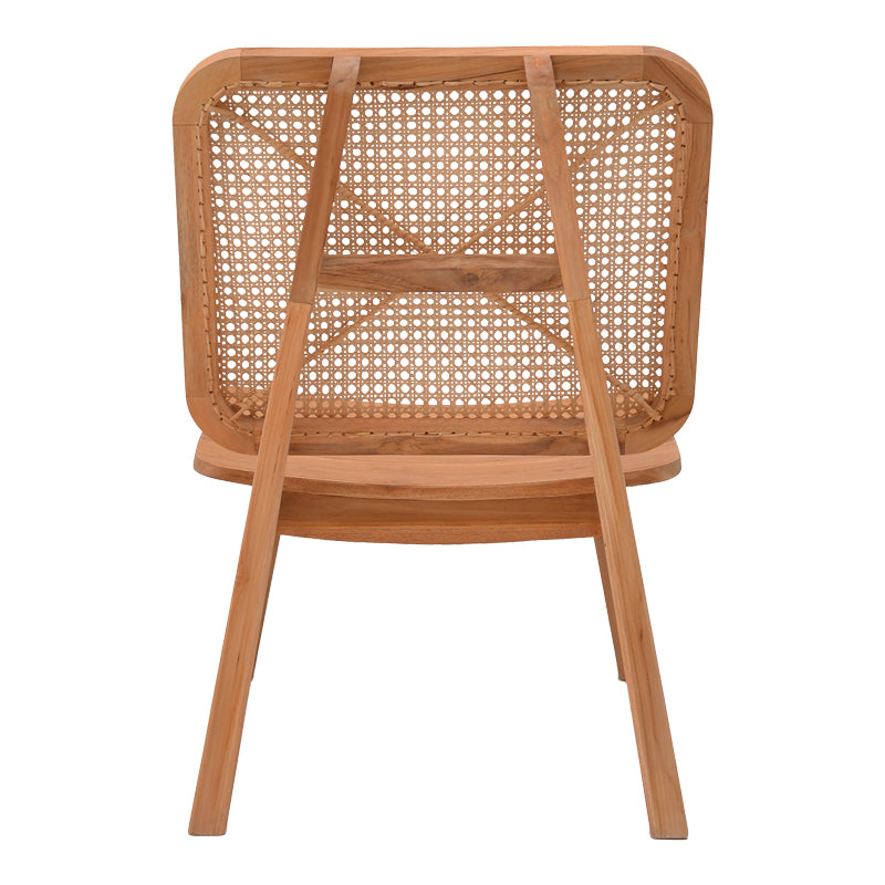 Πολυθρόνα Viborg φυσικό teak ξύλο-φυσικό rattan 60x75x87εκ