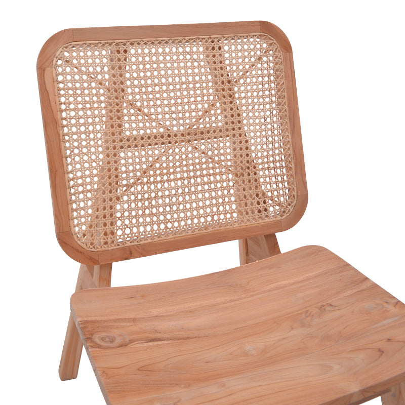 Πολυθρόνα Viborg φυσικό teak ξύλο-φυσικό rattan 60x75x87εκ