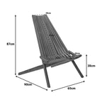 Πολυθρόνα Phoenox πτυσσόμενη φυσικό teak ξύλο 65x90x87εκ