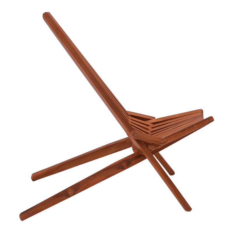 Πολυθρόνα Phoenox πτυσσόμενη φυσικό teak ξύλο 65x90x87εκ