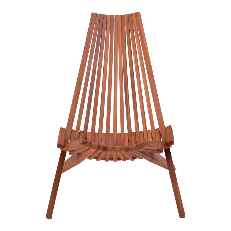 Πολυθρόνα Phoenox πτυσσόμενη φυσικό teak ξύλο 65x90x87εκ