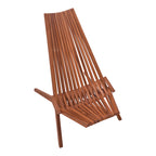 Πολυθρόνα Phoenox πτυσσόμενη φυσικό teak ξύλο 65x90x87εκ