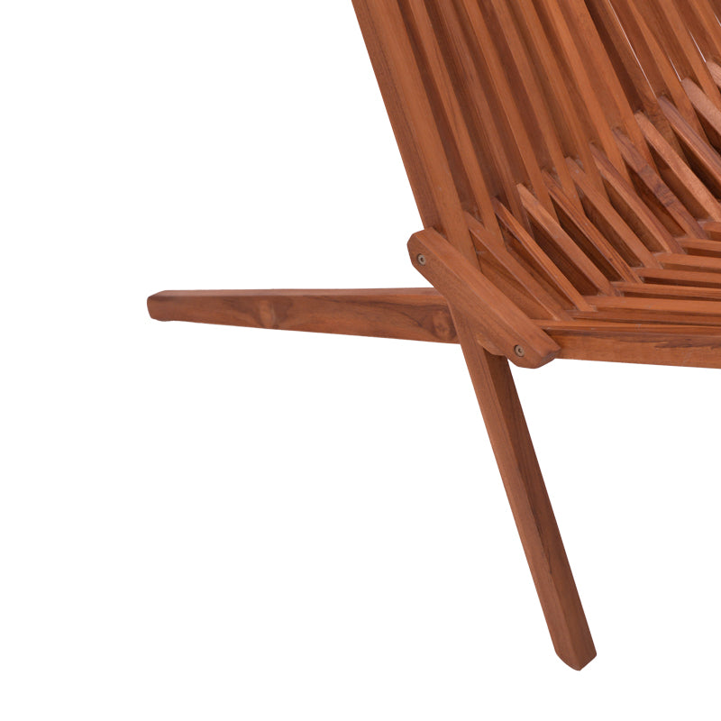 Πολυθρόνα Phoenox πτυσσόμενη φυσικό teak ξύλο 65x90x87εκ