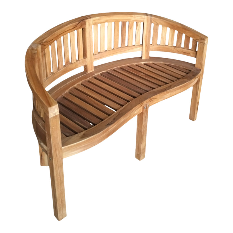 Καναπές διθέσιος Coren φυσικό teak ξύλο 130x61x87εκ