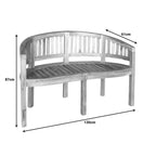 Καναπές διθέσιος Coren φυσικό teak ξύλο 130x61x87εκ