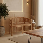 Καναπές διθέσιος Coren φυσικό teak ξύλο 130x61x87εκ