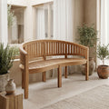 Καναπές τριθέσιος Coren φυσικό teak ξύλο 150x61x87εκ