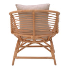 Πολυθρόνα Caxen φυσικό rattan-λευκό μαξιλάρι 72x63x75εκ