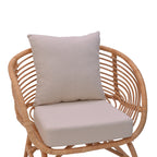Πολυθρόνα Caxen φυσικό rattan-λευκό μαξιλάρι 72x63x75εκ