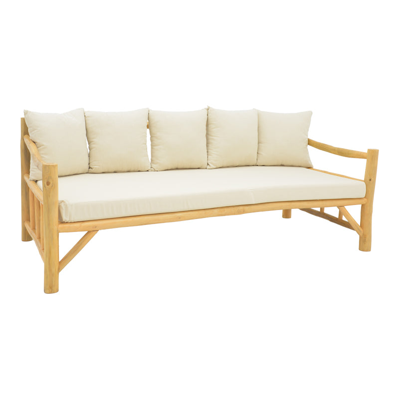 Καναπές Roziana φυσικό teak ξύλο 210x100x80εκ