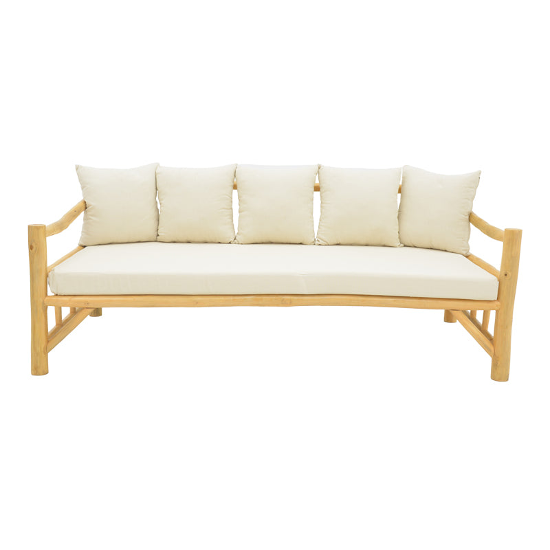 Καναπές Roziana φυσικό teak ξύλο 210x100x80εκ