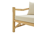 Καναπές Roziana φυσικό teak ξύλο 210x100x80εκ