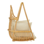 Κρεμαστή κούνια Jorg φυσικό rattan-κρεμ μαξιλάρι 80x59x105εκ