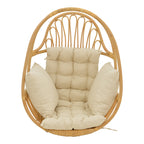 Κρεμαστή κούνια Jorg φυσικό rattan-κρεμ μαξιλάρι 80x59x105εκ