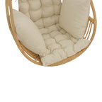 Κρεμαστή κούνια Jorg φυσικό rattan-κρεμ μαξιλάρι 80x59x105εκ