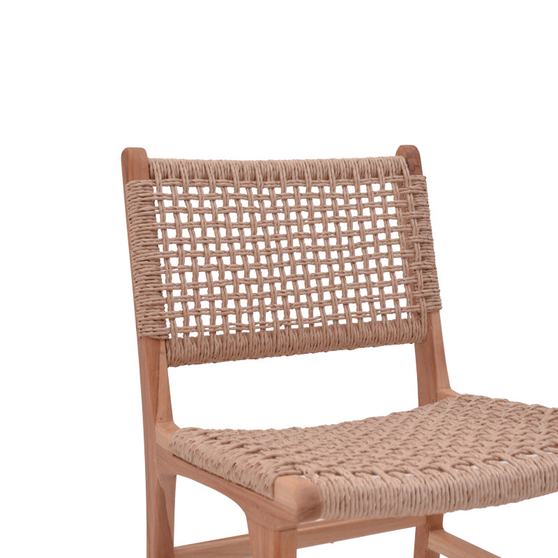 Καρέκλα Sponze σκελετός teak ξύλο- pe σχοινί σε φυσική απόχρωση 50x58.5x85εκ