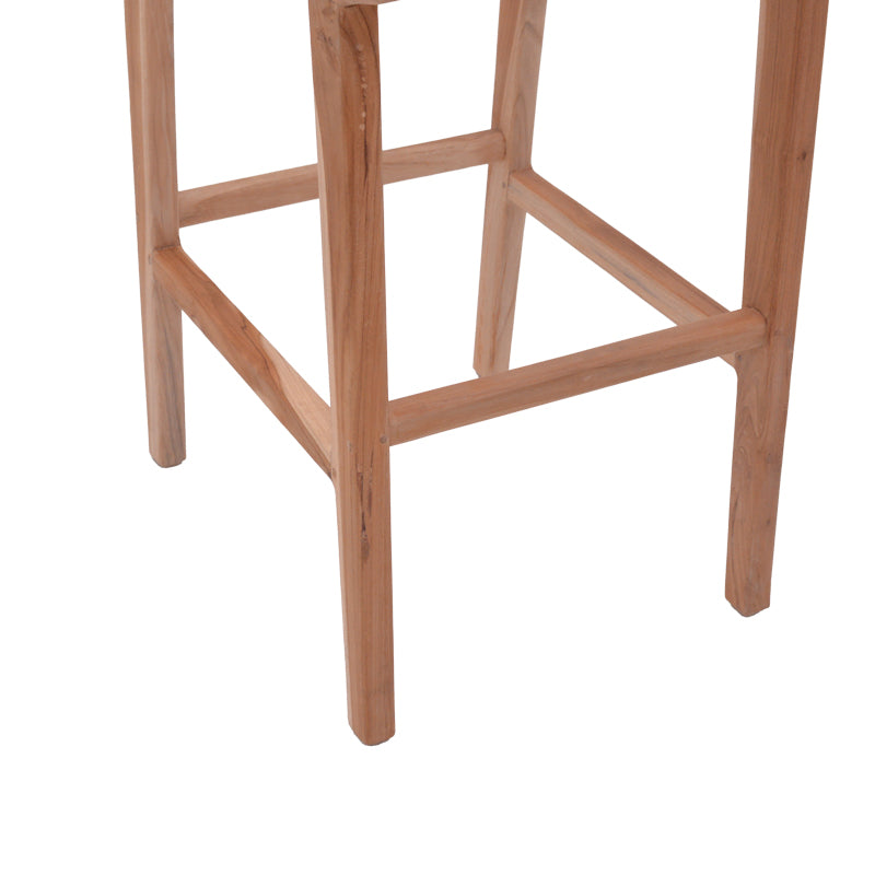 Σκαμπό μπαρ μεσαίου ύψους Sponze teak ξύλο-φυσικό rattan σε φυσική απόχρωση 40x47x89εκ