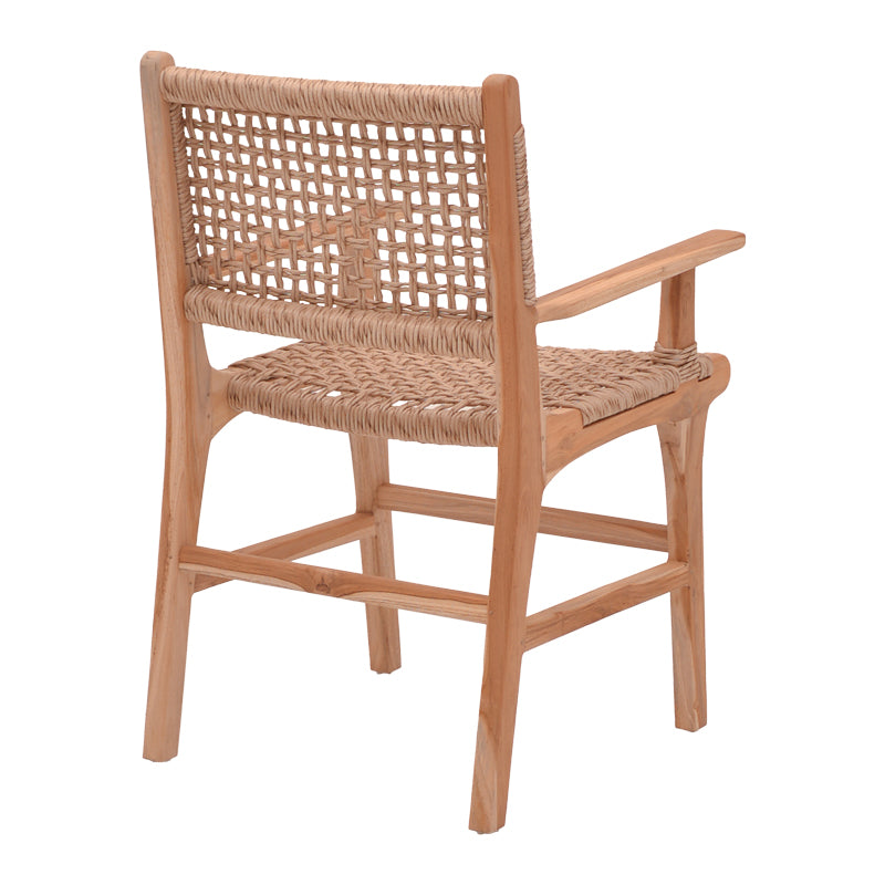 Πολυθρόνα Sponze σκελετός teak ξύλο- pe σχοινί σε φυσική απόχρωση 54x60x86εκ