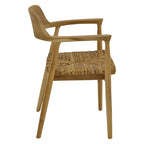 Πολυθρόνα Denverone φυσικό teak ξύλο και ψάθα 57x54x79εκ