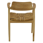 Πολυθρόνα Denverone φυσικό teak ξύλο και ψάθα 57x54x79εκ