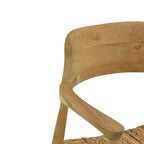 Πολυθρόνα Denverone φυσικό teak ξύλο και ψάθα 57x54x79εκ