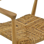 Πολυθρόνα Denverone φυσικό teak ξύλο και ψάθα 57x54x79εκ