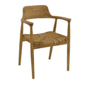 Πολυθρόνα Denverone φυσικό teak ξύλο και ψάθα 57x54x79εκ