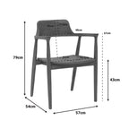 Πολυθρόνα Jambene teak ξύλο σε καρυδί απόχρωση 57x54x79εκ
