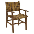 Πολυθρόνα Refane φυσικό teak ξύλο-ψάθα 55x60x85εκ
