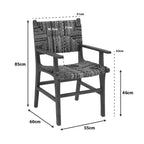 Πολυθρόνα Refane φυσικό teak ξύλο-ψάθα 55x60x85εκ