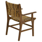 Πολυθρόνα Refane φυσικό teak ξύλο-ψάθα 55x60x85εκ