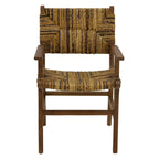 Πολυθρόνα Refane φυσικό teak ξύλο-ψάθα 55x60x85εκ