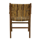 Πολυθρόνα Refane φυσικό teak ξύλο-ψάθα 55x60x85εκ