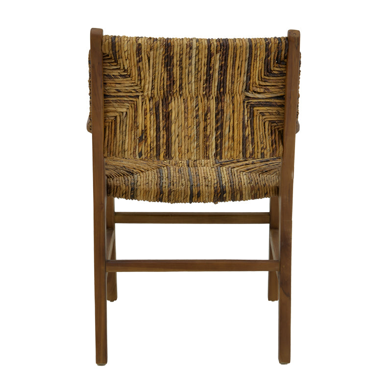 Πολυθρόνα Refane φυσικό teak ξύλο-ψάθα 55x60x85εκ