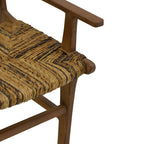 Πολυθρόνα Refane φυσικό teak ξύλο-ψάθα 55x60x85εκ