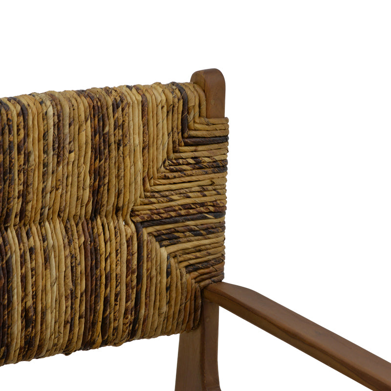 Πολυθρόνα Refane φυσικό teak ξύλο-ψάθα 55x60x85εκ