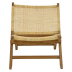 Πολυθρόνα Jerenze φυσικό teak ξύλο-φυσικό rattan 65x78x68εκ