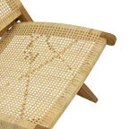 Πολυθρόνα Jerenze φυσικό teak ξύλο-φυσικό rattan 65x78x68εκ