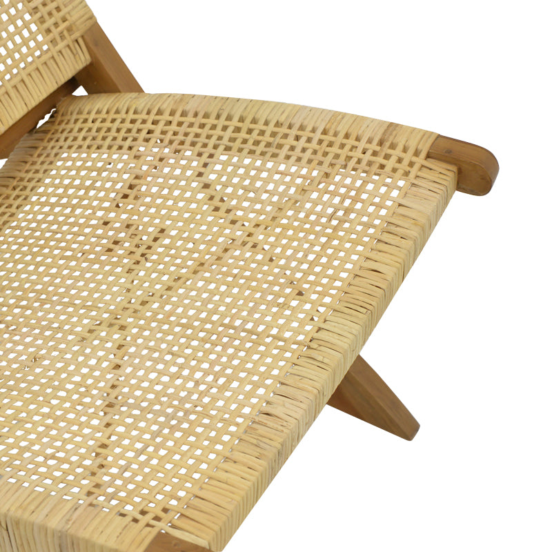 Πολυθρόνα Jerenze φυσικό teak ξύλο-φυσικό rattan 65x78x68εκ
