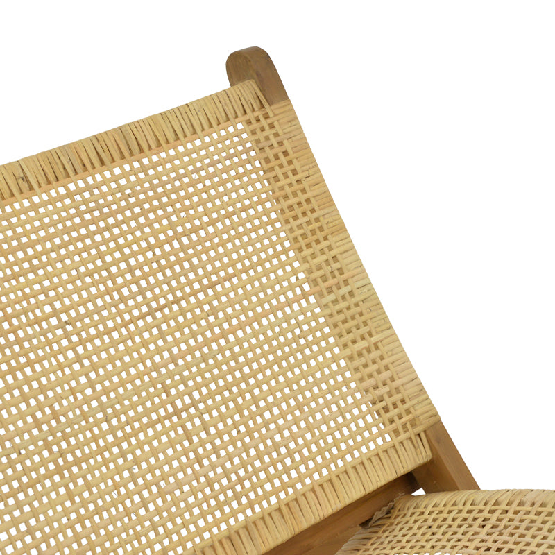Πολυθρόνα Jerenze φυσικό teak ξύλο-φυσικό rattan 65x78x68εκ