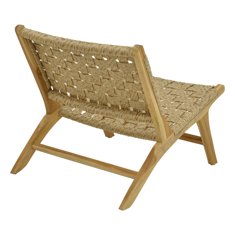 Πολυθρόνα Foldere φυσικό teak ξύλο-pe σχοινί 65x78x68εκ