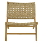 Πολυθρόνα Foldere φυσικό teak ξύλο-pe σχοινί 65x78x68εκ