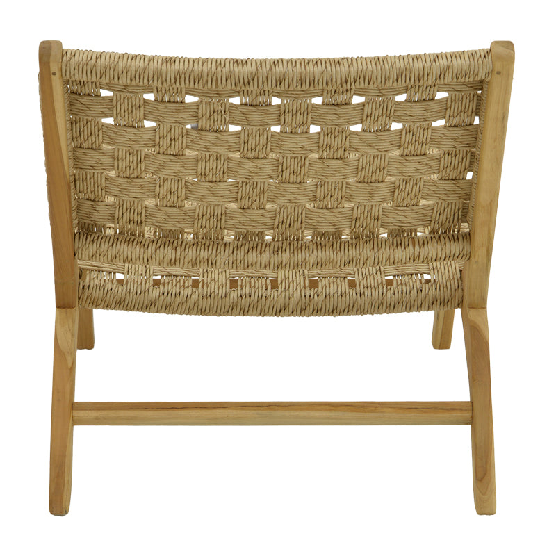 Πολυθρόνα Foldere φυσικό teak ξύλο-pe σχοινί 65x78x68εκ