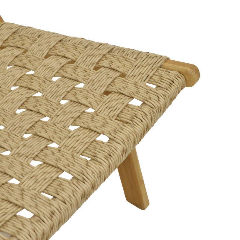 Πολυθρόνα Foldere φυσικό teak ξύλο-pe σχοινί 65x78x68εκ